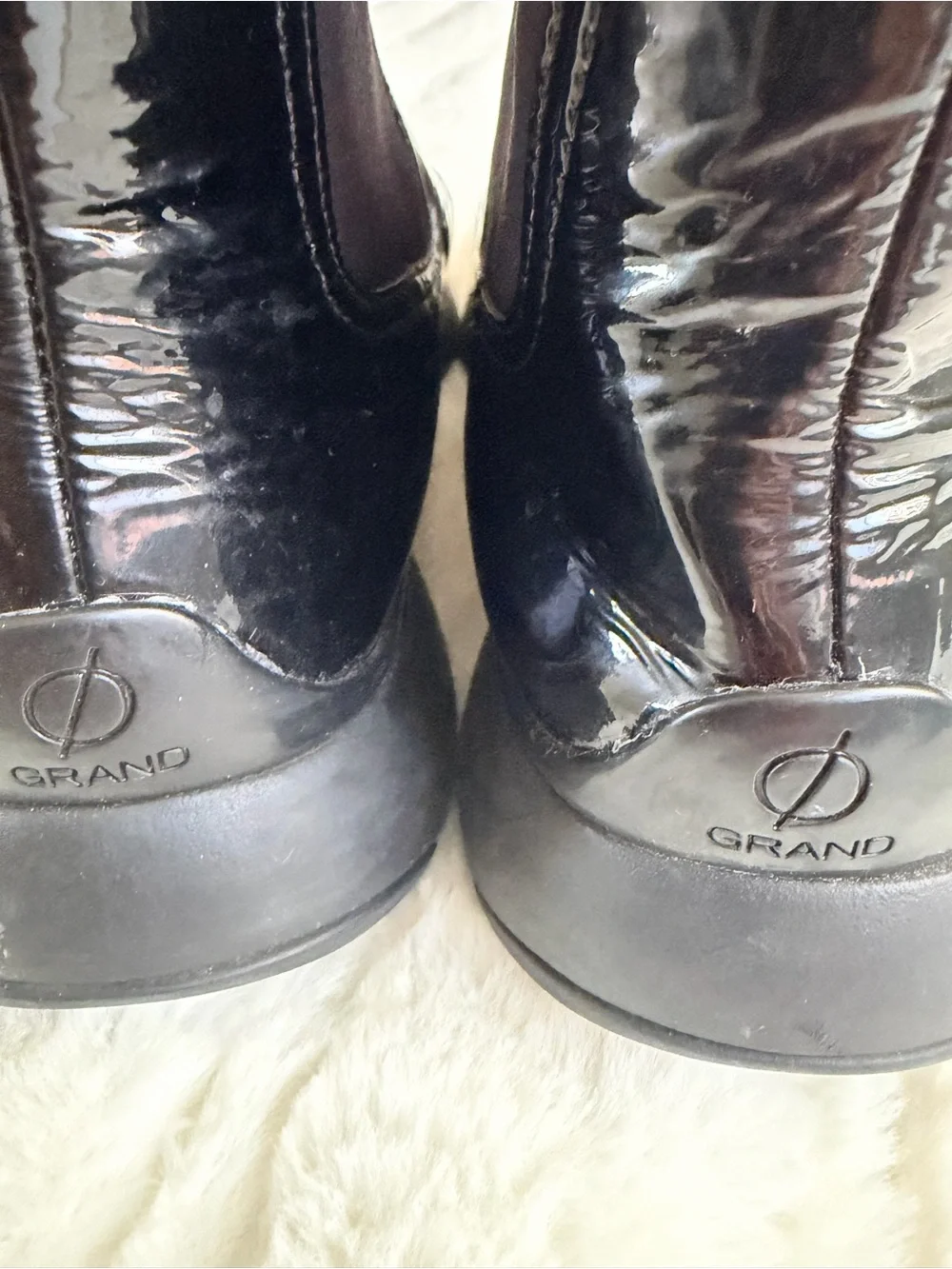 COLE HAAN 3.Zerogrand Black Patent Chelsea Ankle Boots